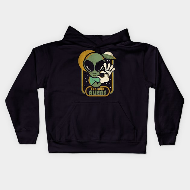 Fun with Aliens Kids Hoodie by jrberger